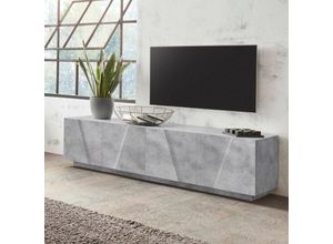 8054117990770 - Ahd Amazing Home Design - TV-Schrank 4 Türen 2 Fächer modernes Design Ping Low l Concrete