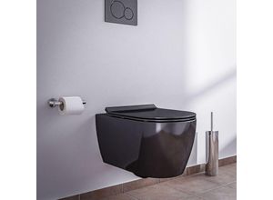 0685717175571 - BERNSTEIN spülrandloses Wand-Hänge-WC NT2039 in Schwarz glänzend mit Softclose-Sitz Superflach 0685717175571 - BERNSTEIN spülrandloses Wand-Hänge-WC NT2039 in Schwarz glänzend mit Softclose-Sitz Superflach
