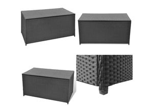 8721114112848 - Vidaxl - Garten-Auflagenbox Schwarz 120x50x60 cm Poly Rattan - Gartenbox - Gartenboxen - Home & Living - Schwarz