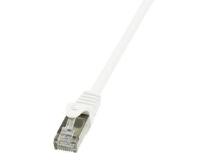 4052792021776 - CP2011S RJ45 Netzwerkkabel Patchkabel cat 6 f utp 025 m Weiß mit Rastnasenschutz 1 St - Logilink