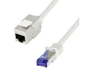 4052792064087 - CC5152S RJ45 Netzwerkkabel Patchkabel cat 6a s ftp 25 m Grau mit Rastnasenschutz 1 St - Logilink