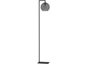 9008606259847 - Stehlampe Arangona hohe Eck Standleuchte große Stehleuchte aus Metall in Schwarz mit Lampenschirm aus Glas in Grau-matt Lampe Wohnzimmer mit