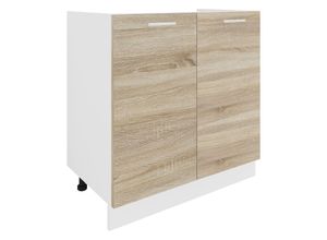 4051814422690 - Spülunterschrank Breite 80 cm Spülenschrank Unterschrank Spüle Küche Esilo (Farbe Weiß   Sonoma-Eiche)