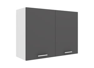 4051814423291 - Küchenschrank Breite 80 cm Holztür Hängeschrank Küche Küchenmöbel Esilo (Farbe Weiß   Anthrazit)