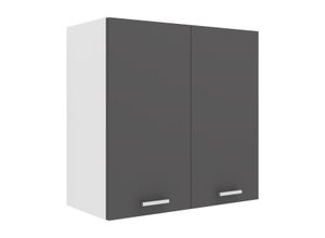 4051814423284 - Küchenschrank Breite 60 cm Holztür Hängeschrank Küche Küchenmöbel Esilo (Farbe Weiß   Anthrazit)