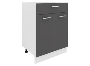 4051814423178 - Küchenschrank Breite 60 cm Schublade Unterschrank Küche Küchenmöbel Esilo (Farbe Weiß   Anthrazit)