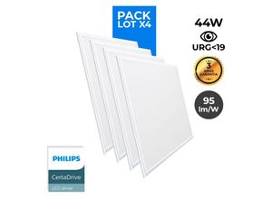 8435427138753 - Barcelona Led - Packung mit 4 schlanken LED-Panels 600x600mm 44W UGR19 Philips Driver Lichtfarbe Neutralweiß 4000K - Neutralweiß 4000K