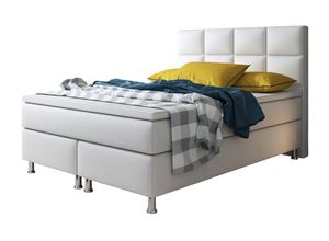 4260263717602 - IHG Boxspringbett Miami Kunstleder Weiss 140x200 cm