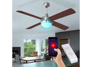 3800170222618 - Deckenventilator mit Fernbedienung LED Deckenlampe dimmbar Wohnzimmerlampe App-Steuerung RGB Farbwechsel 3 Stufen Vor-Rücklauf wendbare Flügel