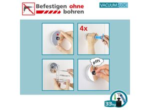 4008838225776 - Vacuum-Loc® Wandhaken Quadro 4er Set Befestigen ohne bohren Silber glänzend Kunststoff (abs) glänzend Kunststoff (abs) chrom - silber glänzend