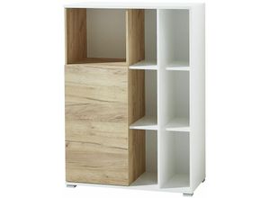 4251581527110 - Lomadox - Büro Aktenschrank GENT-01 in Navarra Eiche Nb und weiß BxHxT ca 85x120x40cm - braun