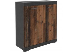 4029494122780 - MS - Kommode mit 2 Türen 80x349x899 cm Grau und Old Style fmd - Braun 4029494122780 - MS - Kommode mit 2 Türen 80x349x899 cm Grau und Old Style fmd - Braun