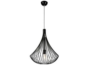 5907687429627 - Lamkur Lighting - Lamkur Drahtgestell-Pendel-Deckenleuchte Schwarz 1x E27