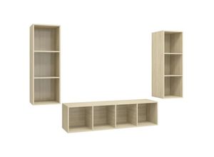 8720286590515 - 3-tlg TV-Schrank-SetTV-MöbelTV-Möbel Sonoma-Eiche Holzwerkstoff vidaXL