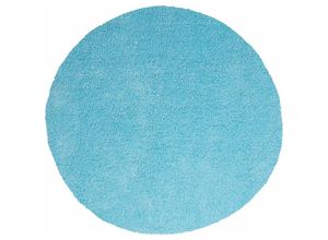 4260602376682 - Beliani - Läufer Teppich Hellblau Polyester ⌀ 140 cm Rund Hochflor Modern Maschinengetuftet Fußbodenheizung Geeignet Wohnzimmer Schlafzimmer Flur