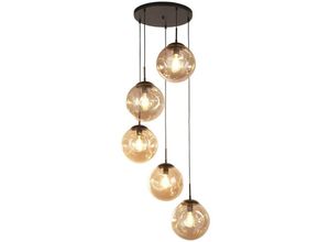 5053423241401 - Punch 5 Light Multi Drop Black Champagner gestanztes Glas - Searchlight