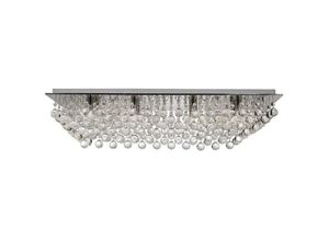 5013874387233 - Hanna - 8 Light Flush Deckenleuchte Chrom mit Kristalldekoration G9 - Searchlight