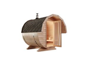 4251771219375 - Fasssauna Samantha 2 mit Ofen Sauna aus Holz 42 mm Wandstärke Naturbelassen - Naturbelassen - Finntherm