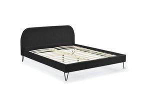 3760313249844 - Concept-usine - Bett aus Samt 140 x 190 cm schwarz phoenix