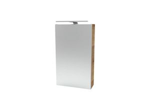 4008033861267 - Milano Spiegelschrank mit LED-Beleuchtung – Alibertschrank für Bad und Gäste-WC (40 x 68 x 153 cm) – sbc Badschrank mit Spiegel in Holz Braun – Tür