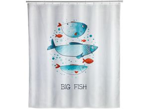 4008838283295 - Duschvorhang Big Fish Textil (Polyester) 180 x 200 cm waschbar Mehrfarbig Polyester mehrfarbig - mehrfarbig - Wenko