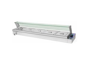 4260307355616 - vertes Speisenwärmer Buffetwärmer Wärmebehälter Für Speisen Elektrisch 1800W aus Edelstahl (Inkl 5x 1 2 GN Behälter mit Deckel für 5x 6L Ablasshahn