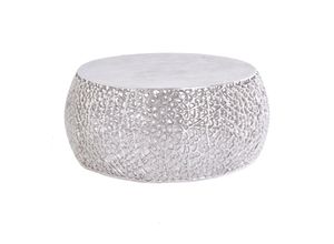 4251561905143 - riess-ambiente Couchtisch ABSTRACT LEAF - Runder Couchtisch 75cm silber antik Metall filigrane Handarbeit 4251561905143 - riess-ambiente Couchtisch ABSTRACT LEAF - Runder Couchtisch 75cm silber antik Metall filigrane Handarbeit