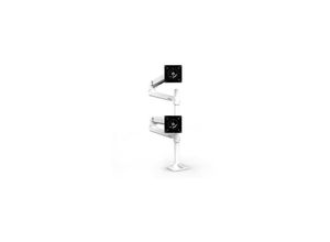 0698833061581 - LX Dual Stacking Arm Tall Pole - Tischständer für 2 LCD-Bildschirme - Aluminium - White - Bildschirmgröße bis zu 40 - Bildschirmgröße bis