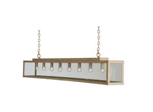 5414552735092 - Linea Verdace Lighting - Linea Verdace zenia 8 Light Straight Bar Pendelleuchte Beige Gold