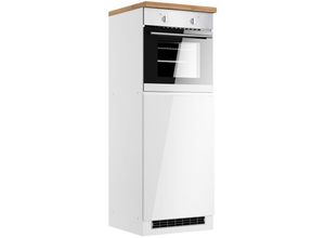 4066075173939 - Lomadox - Backofen-Umbauschrank 60 cm in Hochglanz weiß Arbeitsplatte Eiche MARSEILLE-03 - weiß