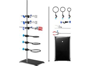 0197988251439 - VEVOR Laborständer-Unterstützung Labor-Retorten-Stützständer 1 Satz Laborständer aus Stahl mit 60 cm Stab & 21082 x 135 mm Gusseisenbasis inkl