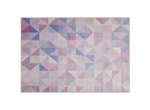 4251682200318 - Teppich Blau   Grau 160 x 230 cm Kurzflor mit geometrischem Muster Rechteckig Modern