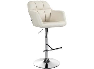 4251756499617 - Barhocker Natoma Kunstleder I 360° Drehbar Metallgestell Höhenverstellbar Mit Fußstütze I Küchenhocker Mit Gepolsterter Sitzfläche