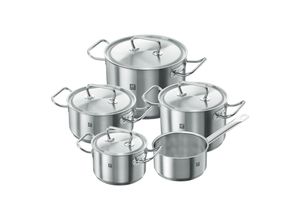 4009839260858 - Topf-Set Classic Edelstahl 18 10 (Set 9-tlg Bratentopf 20 cm je 1 Kochtopf 16 20 24 cm Stieltopf 16 cm) Induktion silberfarben