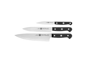 4009839377389 - Messer-Set ZWILLING Gourmet Kochmesser-Sets silberfarben (schwarz silberfarben) Made in Germany FRIODUR eisgehärtete Klingen Sonderschmelze