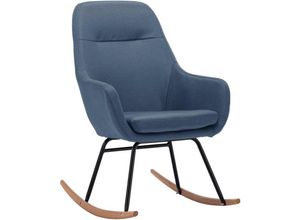 8719883989068 - Bonnevie - SchaukelstuhlRelaxsessel Blau Stoff vidaXL