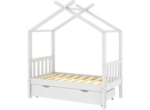 8720286556511 - Bonnevie - KinderbettEinzelbette mit Schublade Weiß Massivholz Kiefer 70x140 cm vidaXL