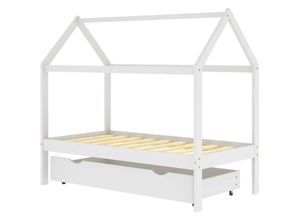 8720286556436 - Bonnevie - KinderbettEinzelbette mit Schublade Weiß Massivholz Kiefer 80x160 cm vidaXL