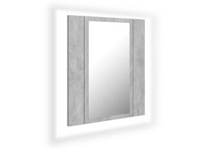 8720286221372 - Bonnevie - LED-Bad-SpiegelschrankBad Hängeschrank Betongrau 40x12x45 cm Acryl vidaXL