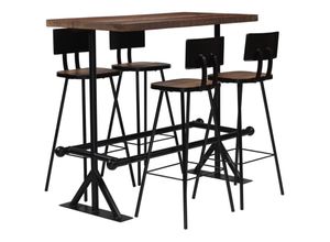 8718475580072 - 5-tlg Bar-Set，Bartisch-Set Altholz Massiv vidaXL