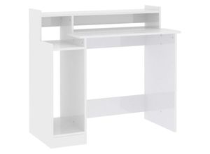 8720287078418 - Bonnevie - ComputertischSchreibtisch mit LEDs Hochglanz-Weiß 97x45x90 cm Holzwerkstoff vidaXL