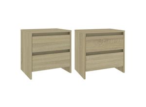 8720286835791 - Bonnevie - 2er-Set NachttischeBeistelltische Sonoma-Eiche 45x345x445 cm Holzwerkstoff vidaXL