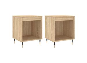 8721012110908 - Bonnevie - 2er-Set NachttischeBeistelltische Sonoma-Eiche 40x35x50 cm Holzwerkstoff vidaXL