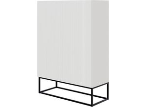 5902622541587 - Veldio - Highboard 2-türig weiß mit schwarzem Metallgestell 90 cm - Selsey