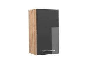 4066731146093 - Hängeschrank Küchenschrank Küchenmöbel Fame-Line Eiche Anthrazit modern 40 cm Küche Einbauküche Hängeschrank Drehtür Einlegeboden Küchenzeile Hochglanz