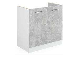 4251421933958 - Spülenunterschrank R-Line Beton 80 cm ohne Arbeitsplatte Vicco