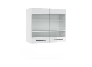 4251421944947 - Glashängeschrank Fame-Line 80 cm Weiß Weiß Hochglanz modern Vicco