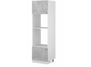 4251421934108 - Mikrowellenschrank R-Line 60 cm Weiß Beton modern halboffen Vicco