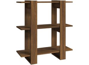 8720286844113 - Bonnevie - Bücherregal RaumteilerBücherschrank Braun Eichen-Optik 80x30x87 cm vidaXL