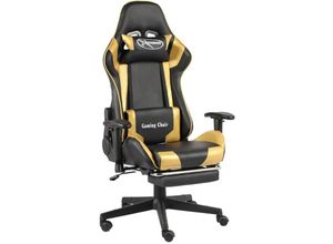 8720286193426 - Bonnevie - Gaming-Stuhl mit Fußstütze Drehbar Golden pvc vidaXL831073